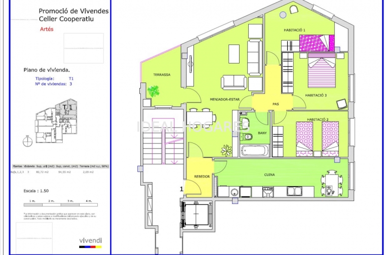 Vivienda-Apartamento-Estupendo piso de tres habitaciones muy  16